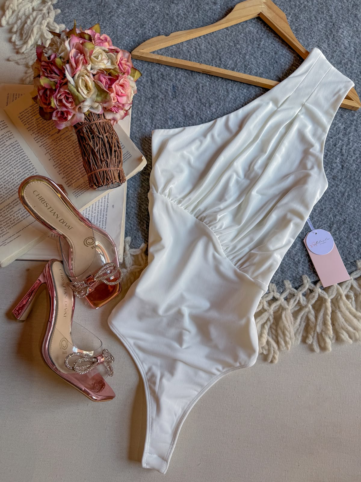 Body Blanco Blashe Unimanga Detalle de Plisado